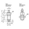 Kipp Indexing Plunger, threaded pin, inch, 3/8-16. Stainless steel, hard. K0341.01005A4